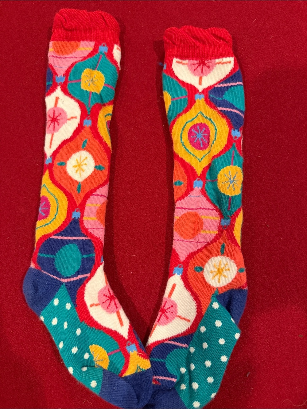 Matilda Jane Kids Colorful Pattern ornament Knee-High Socks - Red Multi